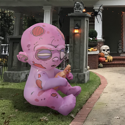 GOOSH Halloween Inflatable 3FT Zombie Baby with Built-in LEDs Blow Up Yard Decoration for Holiday Party Indoor, Outdoor, Yard, Garden, Lawn
