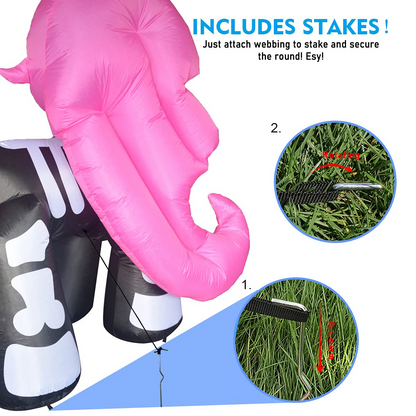 GOOSH 6FT Height Halloween Inflatables Outdoor Skeleton Unicorn, Blow Up Yard Decoration Clearance with LED Lights Built-in for Holiday/Party/Yard/Garden