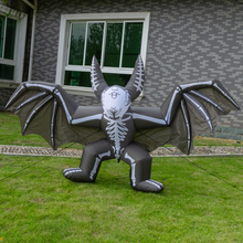 Load image into Gallery viewer, GOOSH 8 FT Height Halloween Inflatables Skeleton Bat , Blow Up Yard Decoration Clearance with LED Lights Built-in for Holiday/Party/Yard/Garden
