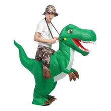 Load image into Gallery viewer, GOOSH Inflatable Costume for Adults and Kids, Halloween Costumes Men Women Dinosaur Rider, Blow Up Costume for Unisex Godzilla Toy
