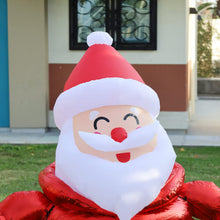 Load image into Gallery viewer, GOOSH 5 FT Height Christmas Inflatable Outdoor Smiley Santa Claus Wearing Coat, Blow Up Yard Decoration Clearance with LED Lights Built-in for Holiday/Party/Xmas/Yard/Garden
