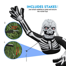 Load image into Gallery viewer, GOOSH 5 FT Height Halloween Inflatables Outdoor Skeleton Zombie Raising a Hand Up with Long Fingers, Blow Up Yard Decoration Clearance with LED Lights Built-in for Holiday/Party/Yard/Garden
