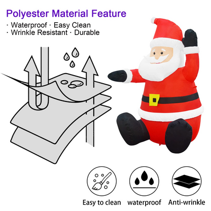 GOOSH 4 FT Christmas Inflatable Santa Claus Sitting Blow UP Yard Decorations for Xmas Garden Lawn Decor