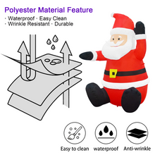 Load image into Gallery viewer, GOOSH 4 FT Christmas Inflatable Santa Claus Sitting Blow UP Yard Decorations for Xmas Garden Lawn Decor
