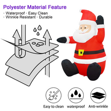 Load image into Gallery viewer, 4 FT Christmas Inflatable Sitting Raising Hand Santa Claus with Built-in LED Light, Blow-up Yard Christmas Decoration for Party/Indoor/Outdoor/Yard/Garden/Lawn
