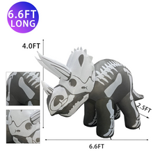 Load image into Gallery viewer, Halloween Inflatable 4FT Skeleton Triceratops with Built-in LEDs Blow Up Yard Decoration for Holiday Party Indoor, Outdoor, Yard, Garden, Lawn
