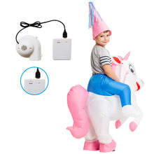 Load image into Gallery viewer, GOOSH Inflatable Costume for Kids, Halloween Costumes Boys Girls Unicorn Rider, Blow Up Costume for Unisex Godzilla Toy
