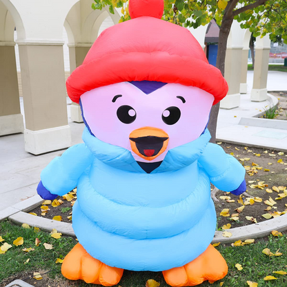 GOOSH 6 FT Height Christmas Inflatables Outdoor Down-Filled Coat Penguin, Blow Up Yard Decoration Clearance with LED Lights Built-in for Holiday/Christmas/Party/Yard/Garden