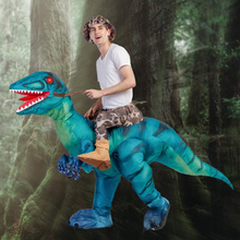 Load image into Gallery viewer, GOOSH Inflatable Costume for Adults and Children, Halloween Costumes Men Women Green Dinosaur Rider, Blow Up Costume Unisex Godzilla Toy
