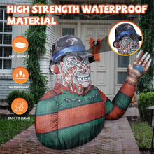 Load image into Gallery viewer, GOOSH 5 FT Height Halloween Inflatables Outdoor Zombie Man in hat with Hand Raising, Blow Up Yard Decoration Clearance with LED Lights Built-in for Holiday/Party/Yard/Garden
