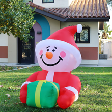 Load image into Gallery viewer, GOOSH 4.5 FT Height Christmas Inflatables Outdoor Snowman with Christmas Hat &amp; Gift Box, Blow Up Yard Decoration Clearance with LED Lights Built-in for Holiday/Christmas/Party/Yard/Garden
