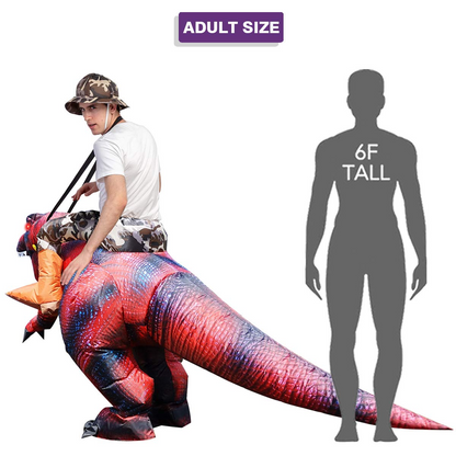 GOOSH Inflatable Costume for Adults, Halloween Costumes Men Women Dinosaur Rider, Blow Up Costume for Unisex Godzilla Toy