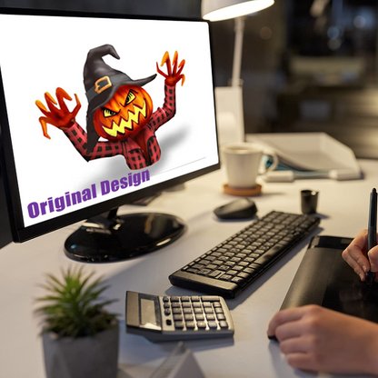 GOOSH 5.5 FT Height Halloween Inflatables Pumpkin Ghost with Witch Wizard hat, Blow Up Yard Clearance Decoration with Built-in LED Lights for Indoor/Outdoor Holiday/Party/Yard/Garden