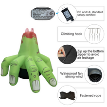 Load image into Gallery viewer, Halloween Inflatable 5FT Green Broken Hand with Built-in LEDs Blow Up Yard Decoration for Holiday Party Indoor, Outdoor, Yard, Garden, Lawn
