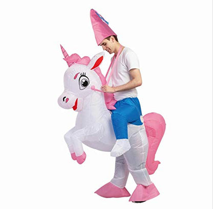 GOOSH Inflatable Costume for Adults, Halloween Costumes Men Women Unicorn Rider, Blow Up Costume for Unisex Godzilla Toy