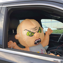 Load image into Gallery viewer, GOOSH 2.6 Foot High Halloween Inflatables Halloween Car Sitting Baby with Build-in LED Light Blow Up Inflatables for Car Decorations, Let People Increase The Fun of Driving, Driving is Not Boring
