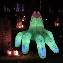 Load image into Gallery viewer, Halloween Inflatable 5FT Green Broken Hand with Built-in LEDs Blow Up Yard Decoration for Holiday Party Indoor, Outdoor, Yard, Garden, Lawn
