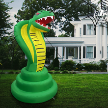 Load image into Gallery viewer, Halloween Inflatable 6FT Cobra with Built-in LEDs Blow Up Yard Decoration for Holiday Party Indoor, Outdoor, Yard, Garden, Lawn
