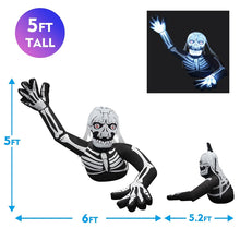 Load image into Gallery viewer, GOOSH 5 FT Height Halloween Inflatables Outdoor Skeleton Zombie Raising a Hand Up with Long Fingers, Blow Up Yard Decoration Clearance with LED Lights Built-in for Holiday/Party/Yard/Garden
