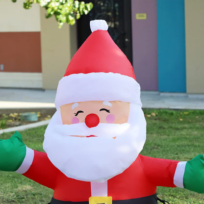 GOOSH 5 FT Christmas Inflatable Outdoor Smiley Santa Claus, Blow Up Yard Decoration Clearance with LED Lights Built-in for Holiday/Party/Xmas/Yard/Garden