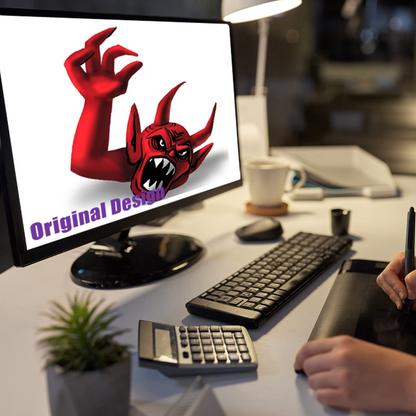 GOOSH 5 Foot Length Halloween Inflatables Halloween Red Devil Raise Hands with Build-in LED Light Blow Up Inflatables for Halloween Party Indoor Outdoor Tree Yard Garden Lawn Decorations