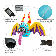 Load image into Gallery viewer, GOOSH 4.4 FT Wide Halloween Inflatable Hanging Bat with 5 Eyes Blow Up Yard Decoration Clearance with LED Lights Built-in for Holiday/Party/Yard/Garden
