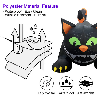 GOOSH 6 FT Halloween Inflatables Black Cat Outdoor Decorations Blow Up Yard Large Cat with Moving Head and Built-in LEDs for Indoor Party Garden Lawn Decor