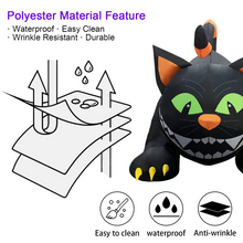 Load image into Gallery viewer, GOOSH 6 FT Halloween Inflatables Black Cat Outdoor Decorations Blow Up Yard Large Cat with Moving Head and Built-in LEDs for Indoor Party Garden Lawn Decor
