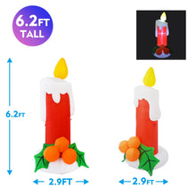 Load image into Gallery viewer, GOOSH 6 FT Height Christmas Inflatables Outdoor Candle, Blow Up Yard Decoration Clearance with LED Lights Built-in for Holiday/Christmas/Party/Yard/Garden
