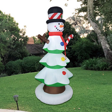Load image into Gallery viewer, GOOSH 6 FT Christmas Inflatable Snowman with Branch Hand LED Lights Indoor-Outdoor Yard Lawn Decoration - Cute Fun Xmas Holiday Blow Up Party Display
