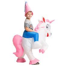 Load image into Gallery viewer, GOOSH Inflatable Costume for Kids, Halloween Costumes Boys Girls Unicorn Rider, Blow Up Costume for Unisex Godzilla Toy
