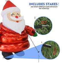 Load image into Gallery viewer, GOOSH 5 FT Height Christmas Inflatable Outdoor Smiley Santa Claus Wearing Coat, Blow Up Yard Decoration Clearance with LED Lights Built-in for Holiday/Party/Xmas/Yard/Garden
