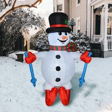 Load image into Gallery viewer, GOOSH 6 FT Height Christmas Inflatables Outdoor Ski Snowman, Blow Up Yard Decoration Clearance with LED Lights Built-in for Holiday/Christmas/Party/Yard/Garden
