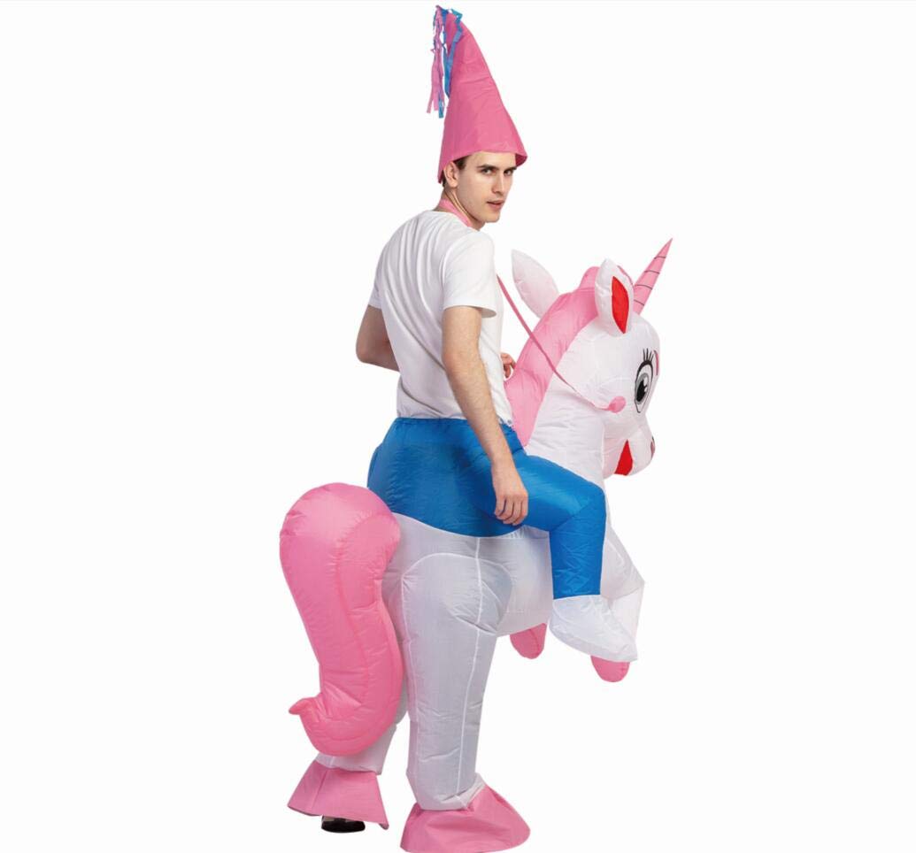 GOOSH Inflatable Costume for Adults, Halloween Costumes Men Women Unicorn Rider, Blow Up Costume for Unisex Godzilla Toy