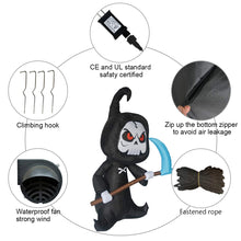 Load image into Gallery viewer, GOOSH 6 Feet Tall Halloween Inflatable Outdoor Grim Reaperï¼?Blow Up Yard Decoration Clearance with LED Lights Built-in for Holiday/Party/Yard/Garden
