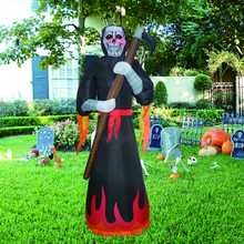 Load image into Gallery viewer, GOOSH 8 Foot Tall Halloween Inflatables Grim Reaper Inflatable Blow Up Outdoor Halloween Decorations

