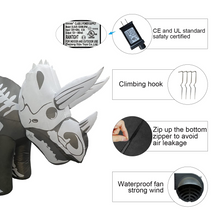 Load image into Gallery viewer, Halloween Inflatable 4FT Skeleton Triceratops with Built-in LEDs Blow Up Yard Decoration for Holiday Party Indoor, Outdoor, Yard, Garden, Lawn
