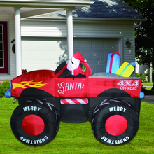 Load image into Gallery viewer, GOOSH 7.5 FT Long Christmas Inflatables Santa Claus Outdoor Decorations Blow Up Yard Snowman with Presents on Truck with Built-in LEDs for Garden Lawn Indoor Party Décor
