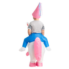 Load image into Gallery viewer, GOOSH Inflatable Costume for Kids, Halloween Costumes Boys Girls Unicorn Rider, Blow Up Costume for Unisex Godzilla Toy
