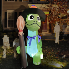 Load image into Gallery viewer, Halloween Inflatable 5FT Painter Tanystropheus Dinosaur with Built-in LEDs Blow Up Yard Decoration for Holiday Party Indoor, Outdoor, Yard, Garden, Lawn
