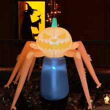 Load image into Gallery viewer, Halloween Inflatable 3.6FT Pumpkin Spider with Built-in LEDs Blow Up Yard Decoration for Holiday Party Indoor, Outdoor, Yard, Garden, Lawn
