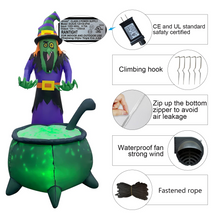 Load image into Gallery viewer, Halloween Inflatable 5.5FT Witch with Built-in LEDs Blow Up Yard Decoration for Holiday Party Indoor, Outdoor, Yard, Garden, Lawn
