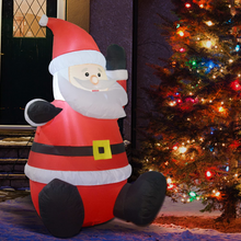 Load image into Gallery viewer, GOOSH 4 FT Christmas Inflatable Santa Claus Sitting Blow UP Yard Decorations for Xmas Garden Lawn Decor
