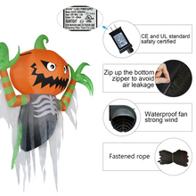 Load image into Gallery viewer, 5-Foot H Halloween Inflatable Decoration Hanging Skeleton Pumpkin Spirit Raising Hand Built-in with LED Light, Indoor/Outdoor, Yard, Garden, Lawn Halloween Blow Up Party Décor
