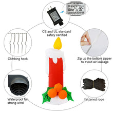 Load image into Gallery viewer, GOOSH 6 FT Height Christmas Inflatables Outdoor Candle, Blow Up Yard Decoration Clearance with LED Lights Built-in for Holiday/Christmas/Party/Yard/Garden
