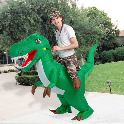 GOOSH Inflatable Costume for Adults and Kids, Halloween Costumes Men Women Dinosaur Rider, Blow Up Costume for Unisex Godzilla Toy