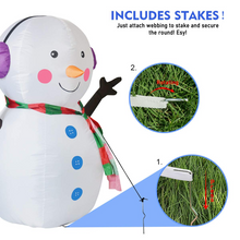 Load image into Gallery viewer, GOOSH 4 FT Christmas Inflatable Outdoor Cute Snowman, Blow Up Yard Decoration Clearance with LED Lights Built-in for Holiday/Party/Xmas/Yard/Garden
