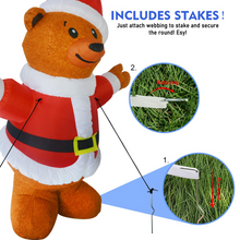 Load image into Gallery viewer, GOOSH 6 FT Height Christmas Inflatables Outdoor Brown Bear, Blow Up Yard Decoration Clearance with LED Lights Built-in for Holiday/Christmas/Party/Yard/Garden
