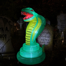 Load image into Gallery viewer, Halloween Inflatable 6FT Cobra with Built-in LEDs Blow Up Yard Decoration for Holiday Party Indoor, Outdoor, Yard, Garden, Lawn
