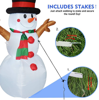 GOOSH 5 Ft Inflatable Snowman Christmas Outdoor Decoration Blow Up Snowman Christmas Yard Decoration with Branch Hand Blow Up Holiday Indoor Outdoor Party Garden Yard Decorations